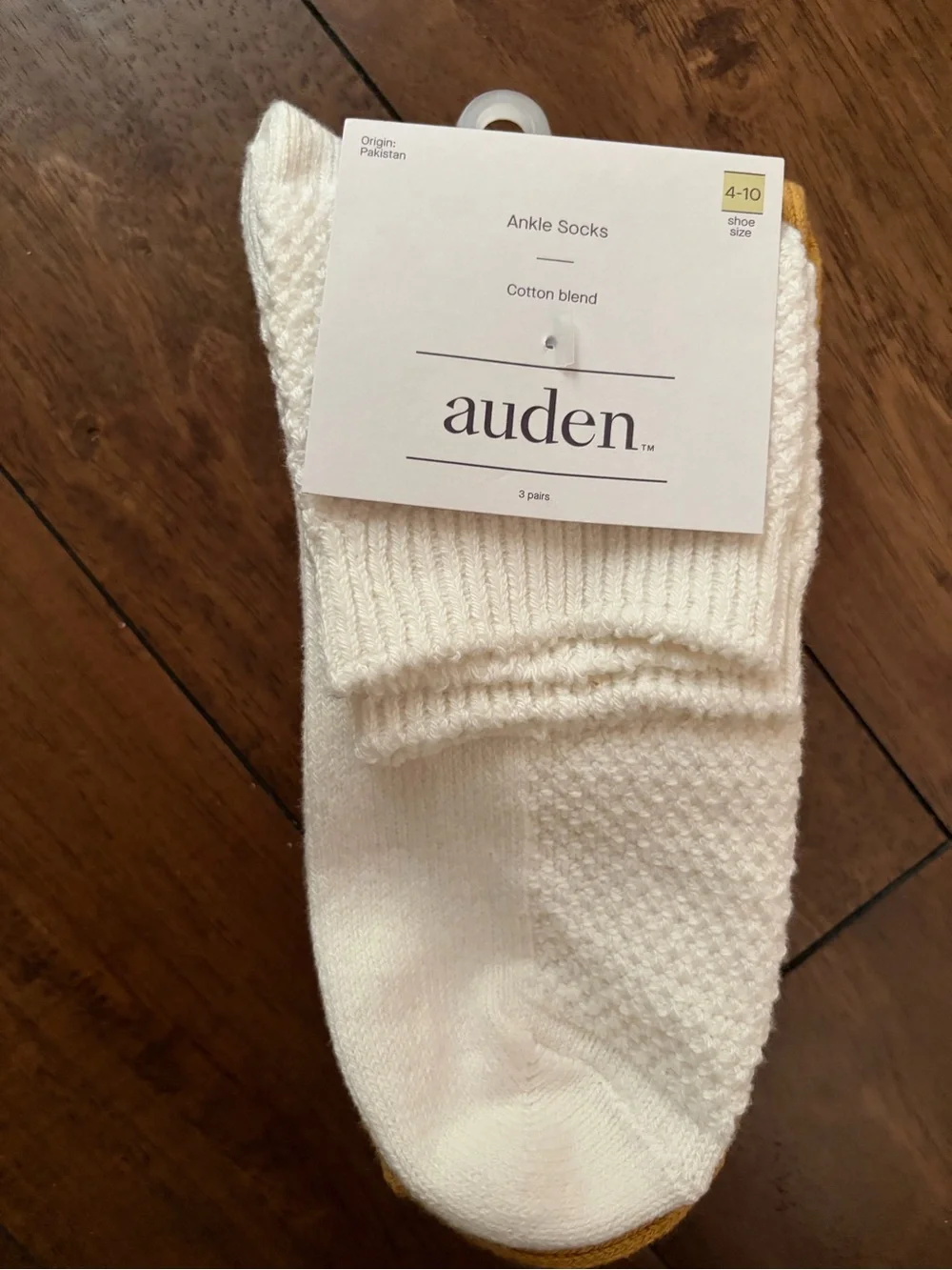 Auden Women's 3-Pack Crew Socks - White, Mustard, Olive